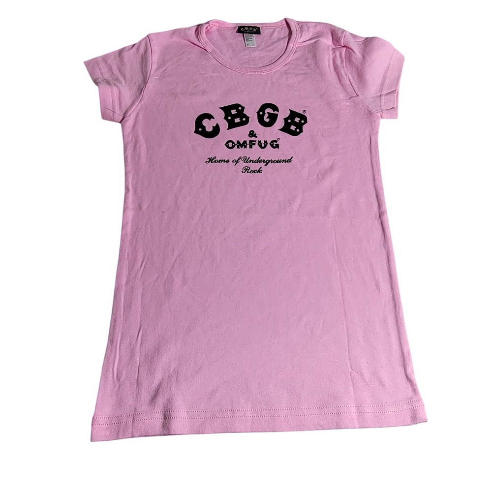 CBGB OMFUG Pink Graphic T Shirt Home of Underground Rock Punk Music Tee Medium